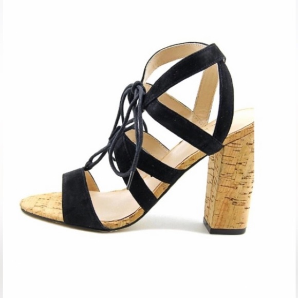 Nicole Miller Artelier Tate Women’s Strappy Block Cork Heels • Lace up • 9 | NEW - Picture 7 of 9